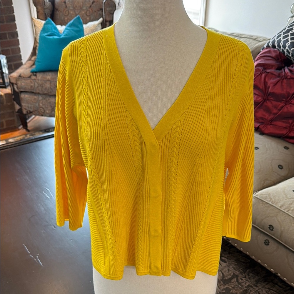 CAbi Sunny Yellow Sweater